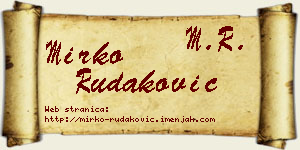 Mirko Rudaković vizit kartica